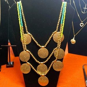 Jules long seed bead textured cascading necklace.